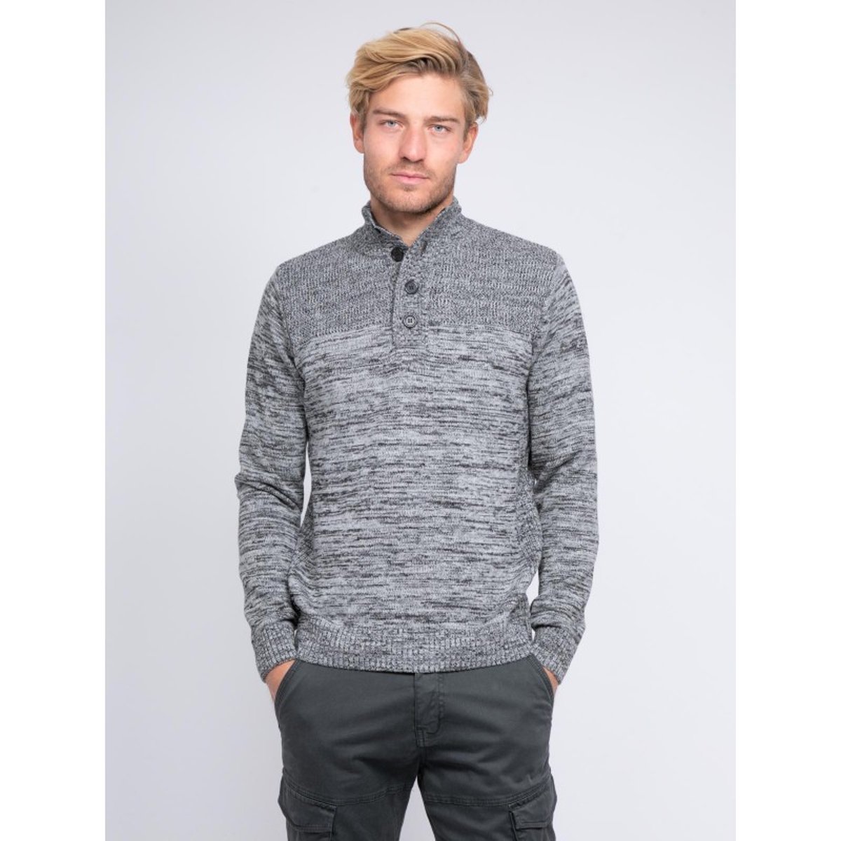Pull Col Montant Laoshen gris foncé, RITCHIE