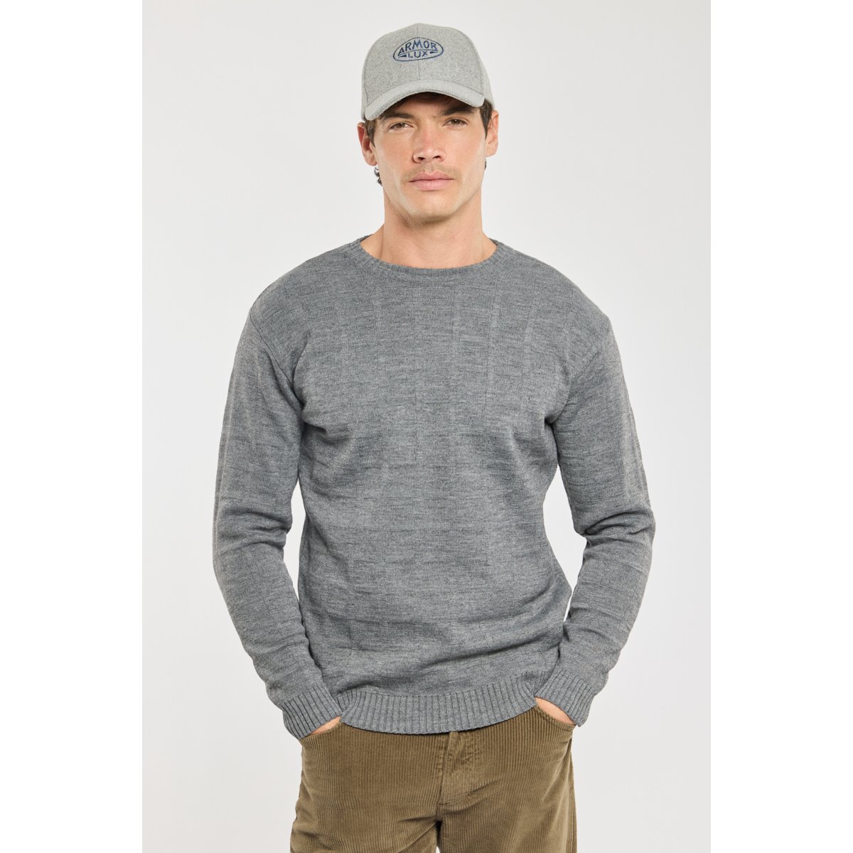 Pull col rond Bérac - laine souris, GUY DE BERAC