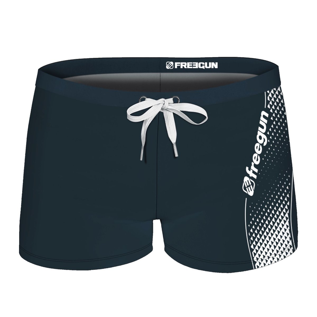 Maillot de bain boxer bleu marine/blanc, FREEGUN