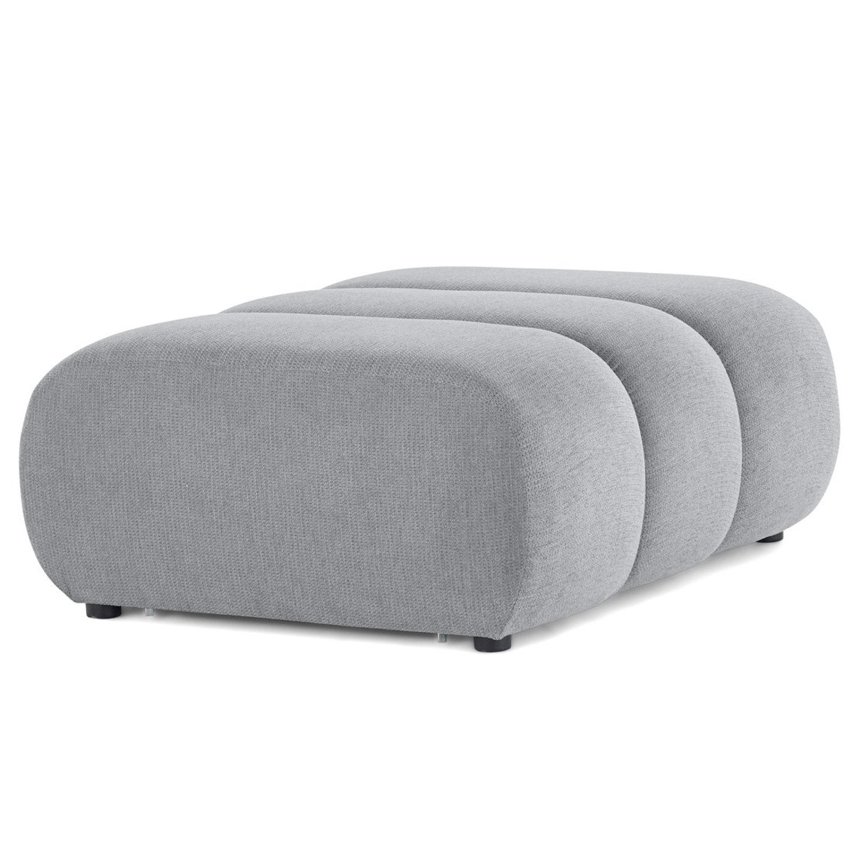 Pouf en tissu texturé, DEBBIE gris, BEST MOBILIER