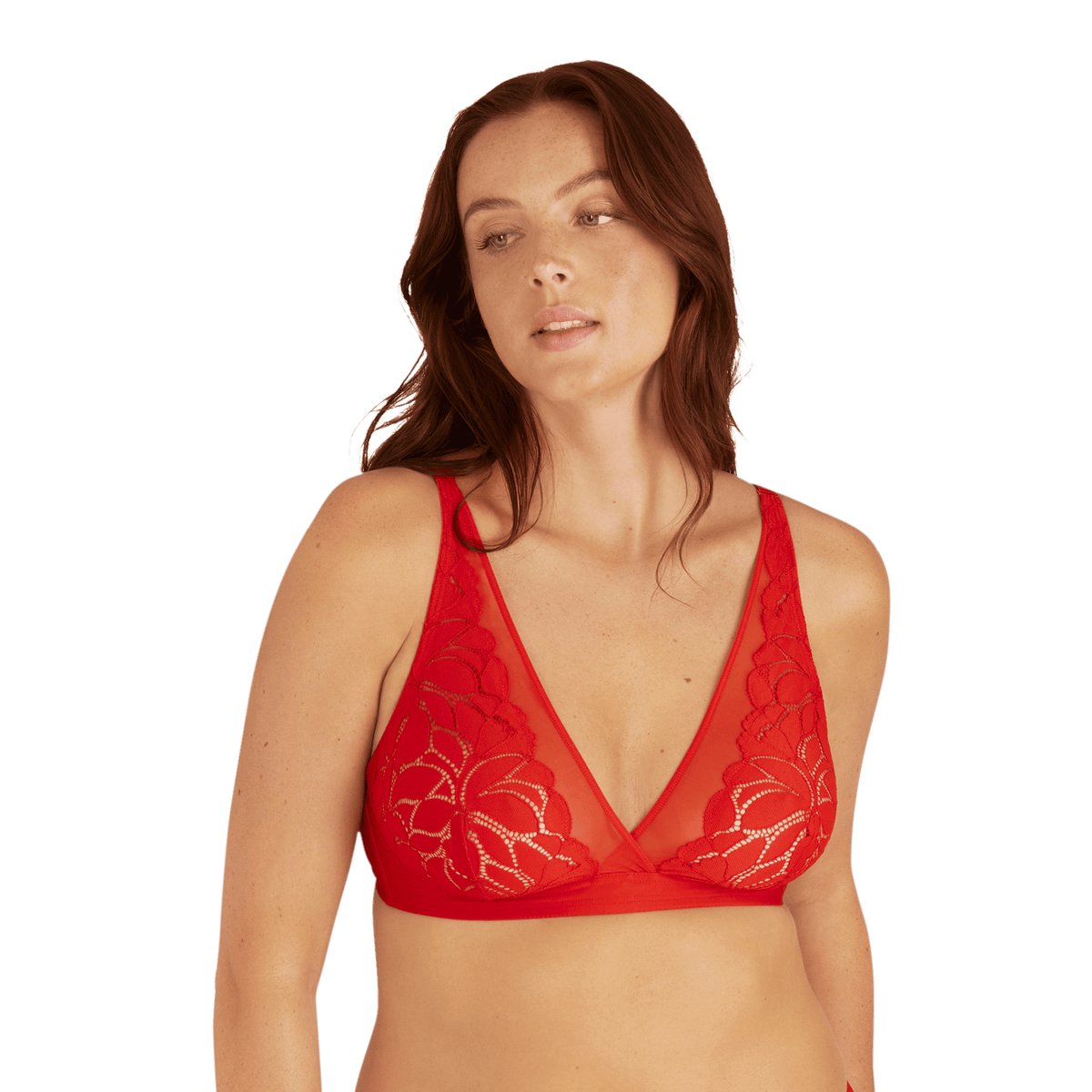 Soutien-gorge sans armatures DENTELLE PRODIGIEUSE rouge lumineux, WELL