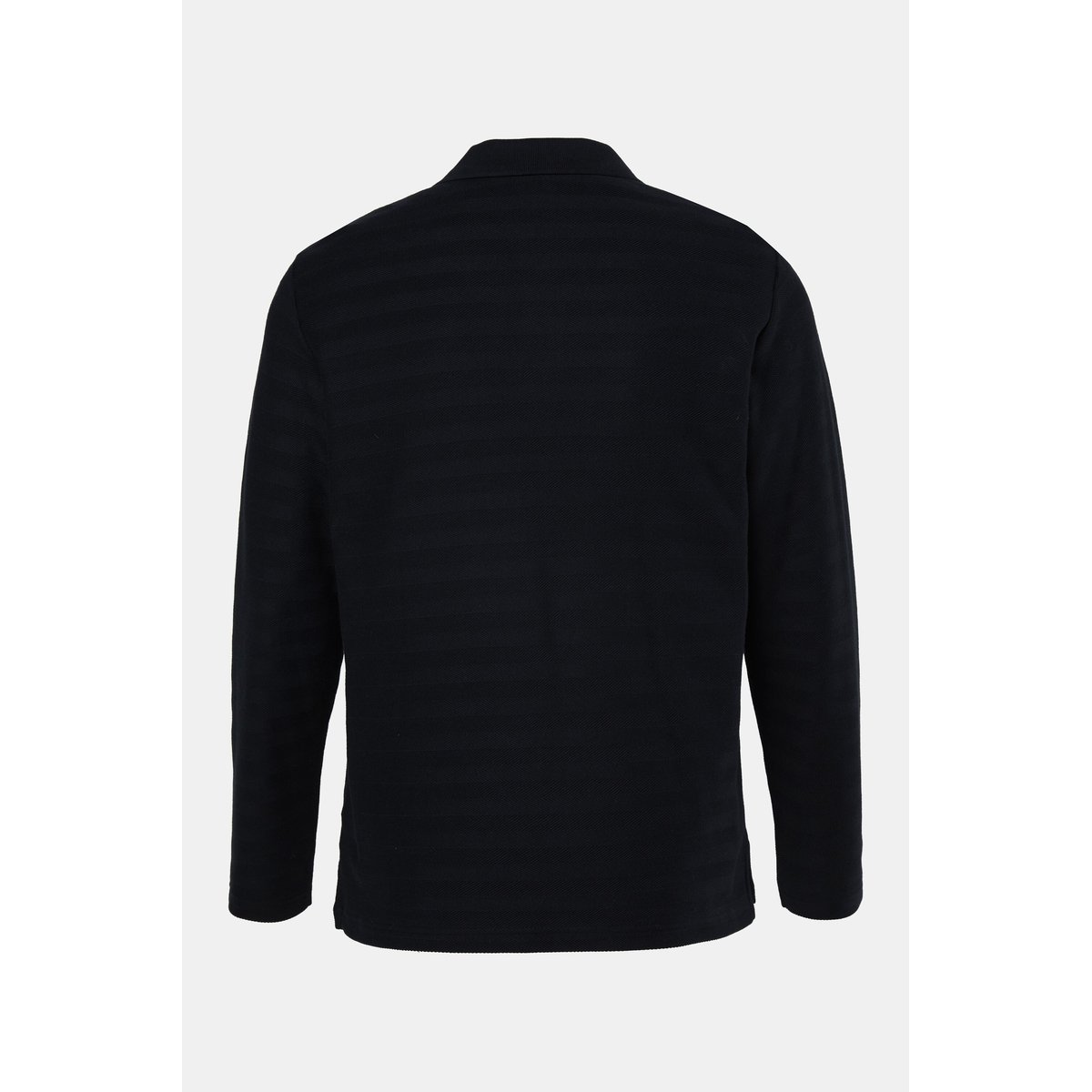Polo à manches longues, rayé, jacquard noir, JP1880