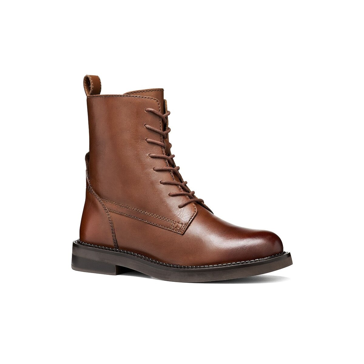 Atmungsaktive Schnürboots Serilda, aus Leder dunkelbraun, GEOX