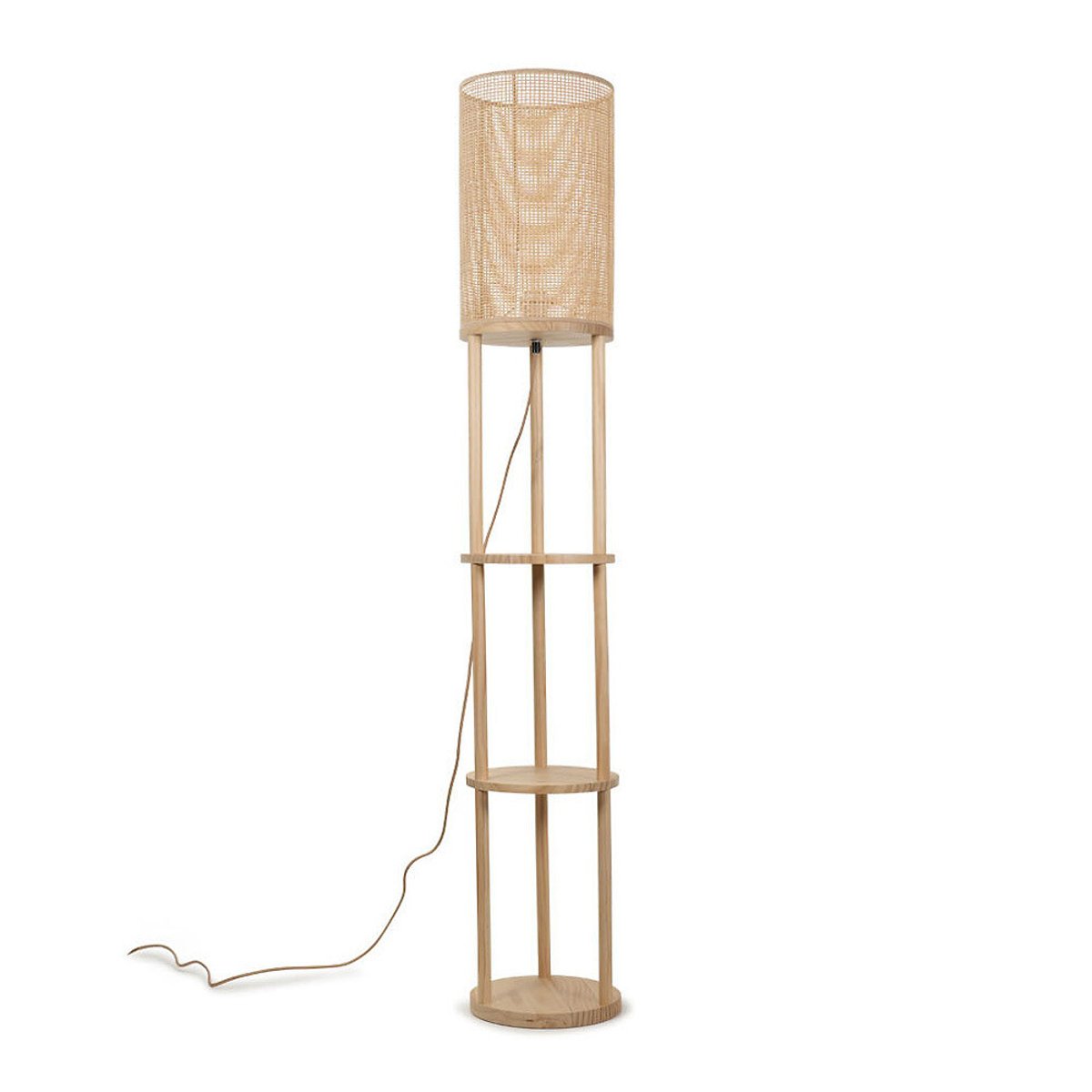 Elisa 3-Tier Soft Light  Floor Lamp with Bamboo Shade natural, SO'HOME