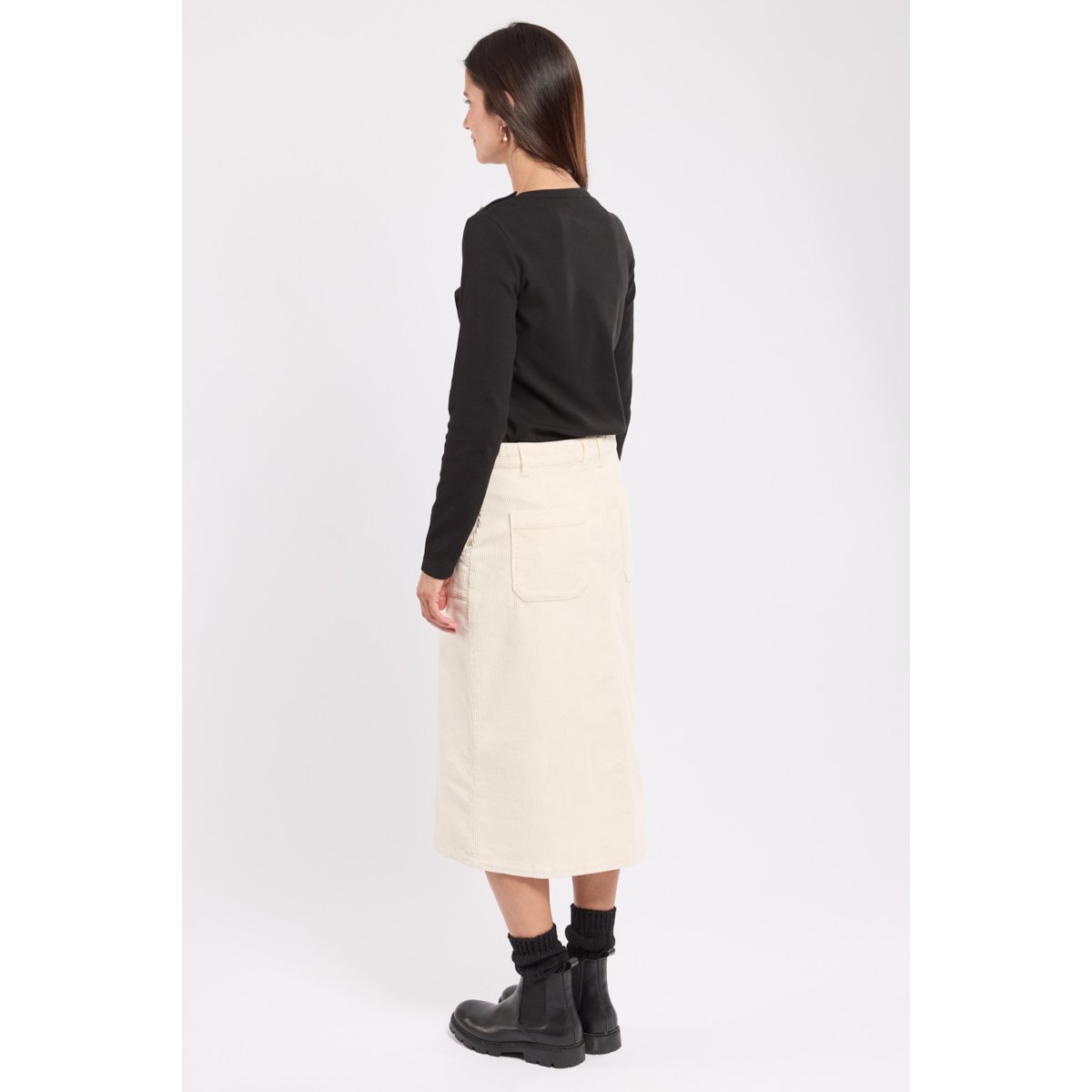 Jupe velours en coton nature, ARMOR-LUX