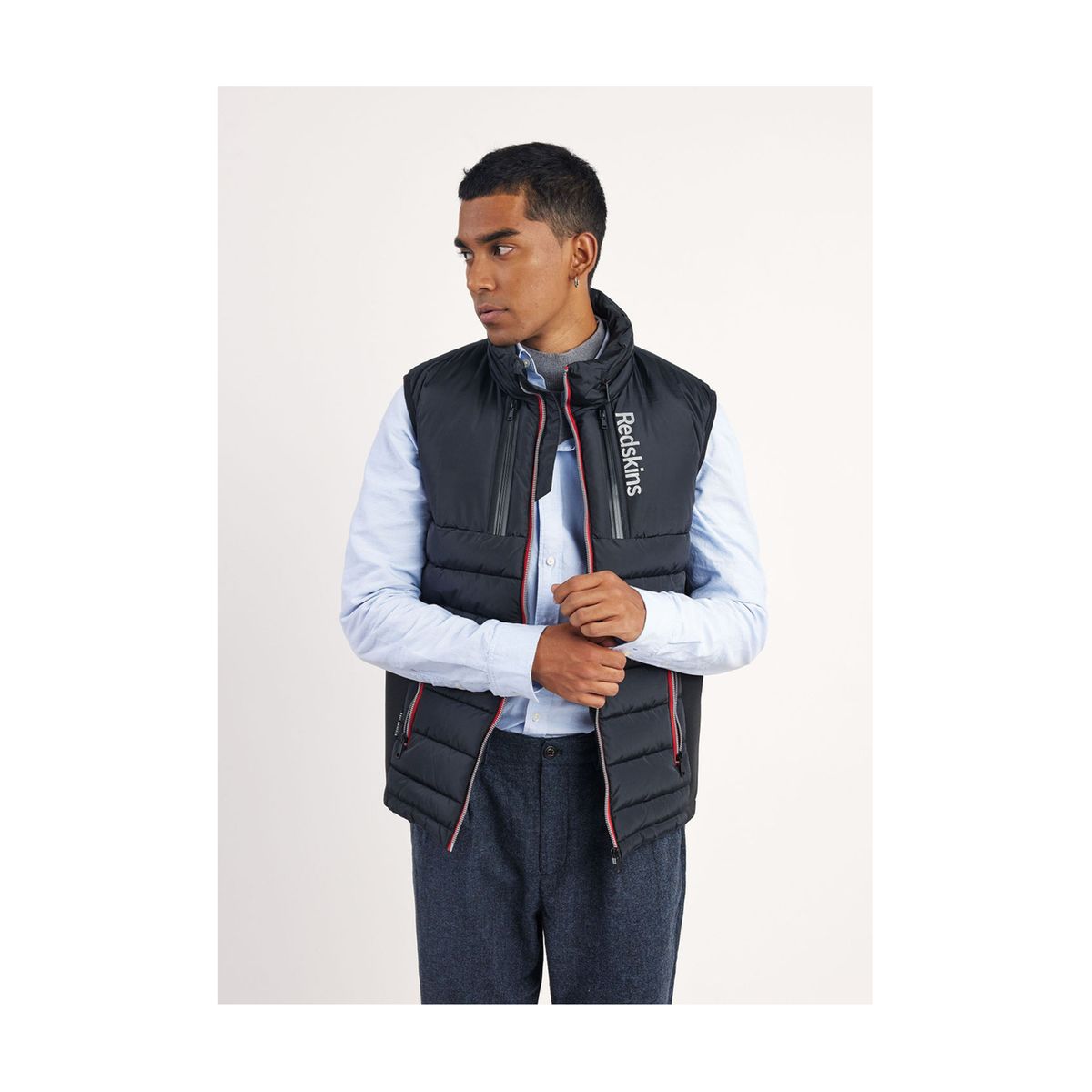 Doudoune col capuche zippé sans manche DEVON SWELL black/black, REDSKINS