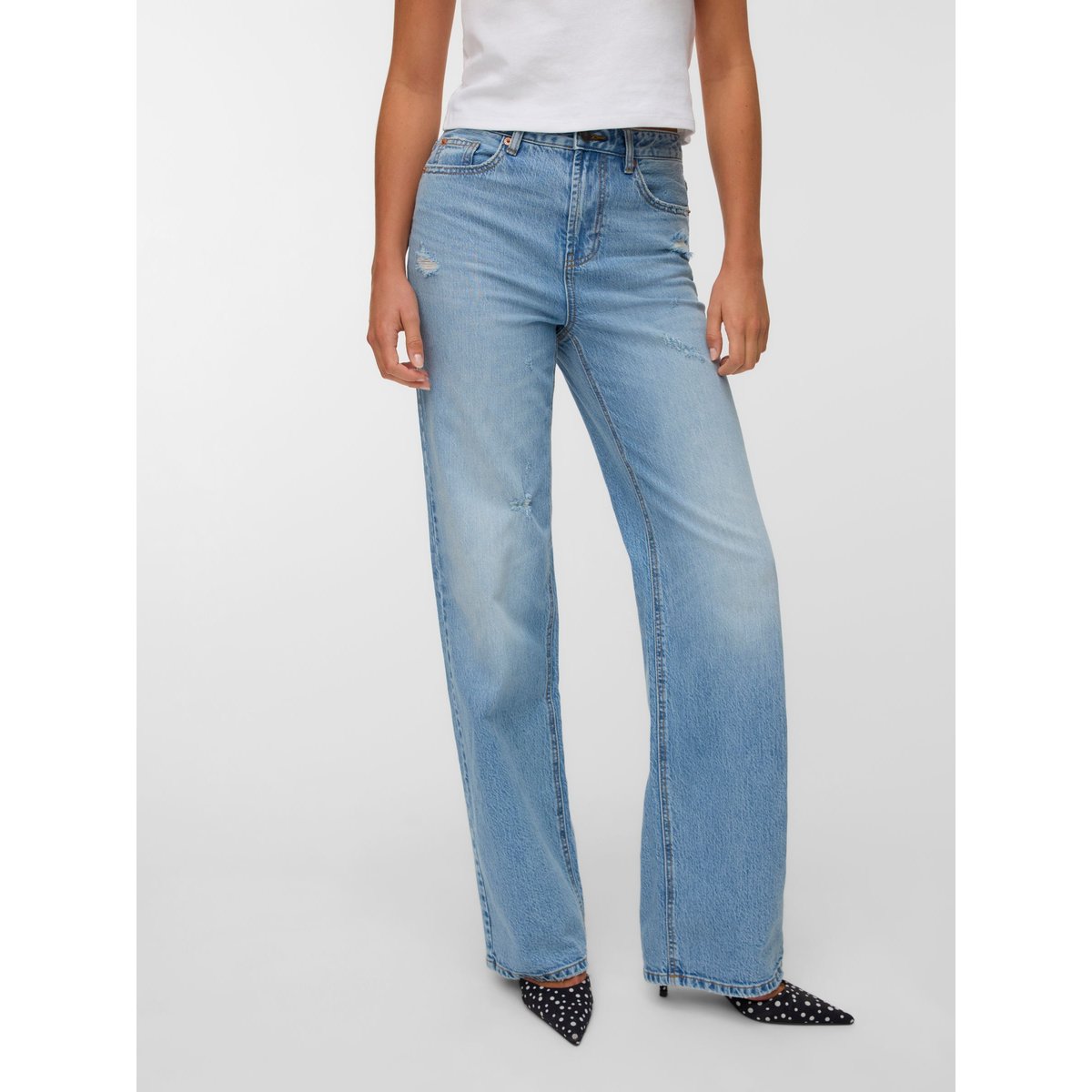 Jean À Coupe Large medium blue denim, VERO MODA