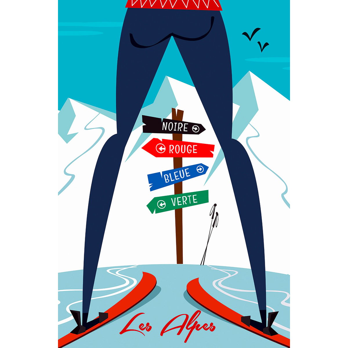 Tableau retro piste noire…ou verte! tableau alu dibond, HEXOA