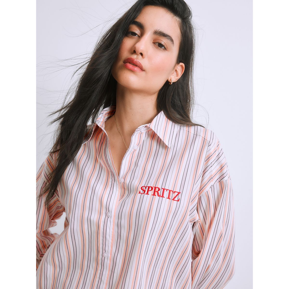 Chemise boyfriend oversize rayures roses à imprimé betty boop, NEXT