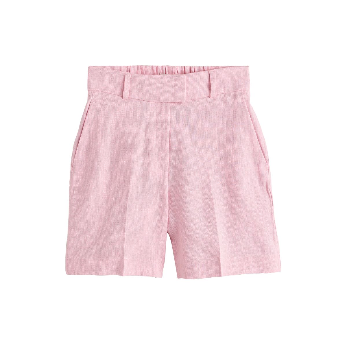 Short en lin majoritaire à chevrons rose, NEXT