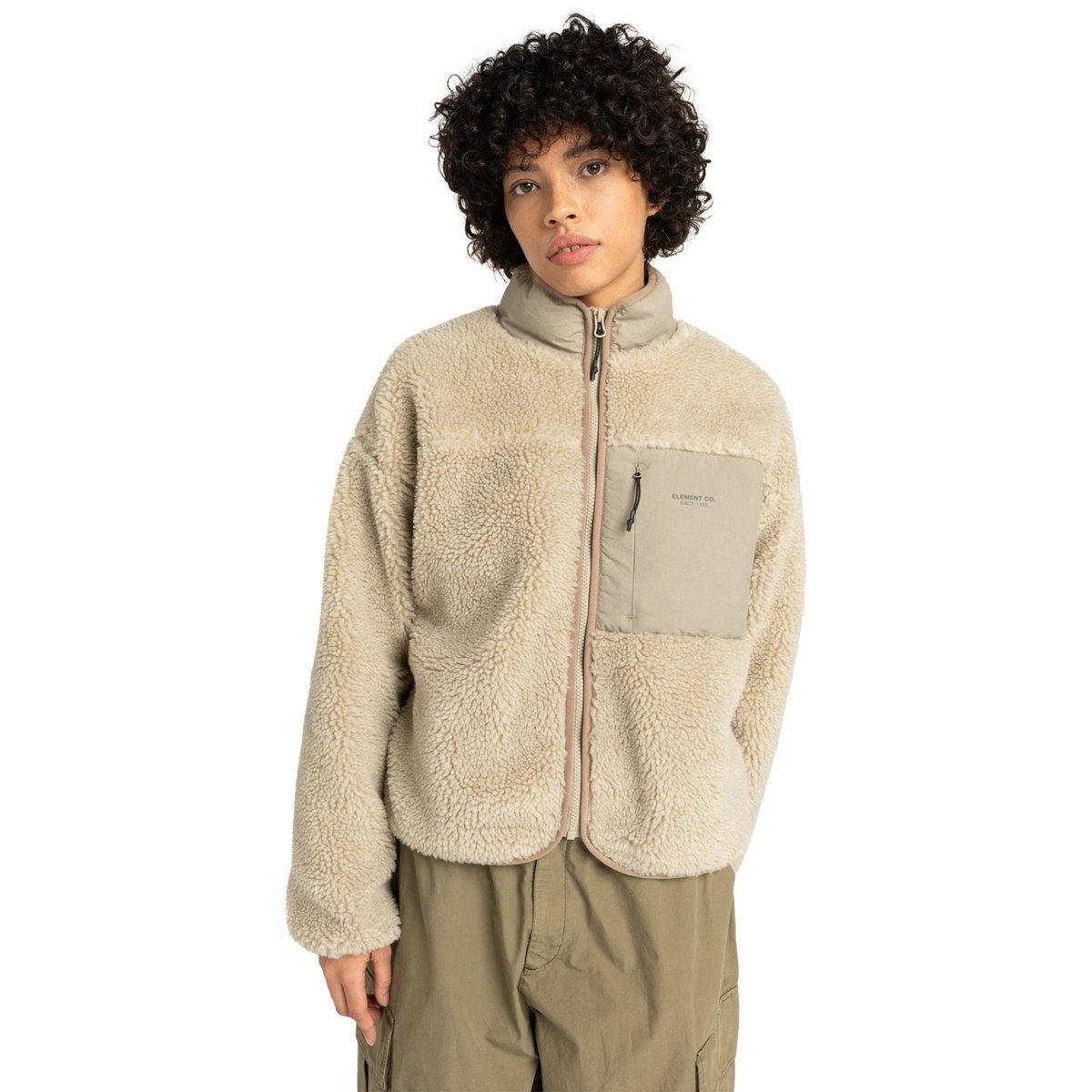 Veste Sherpa OAK SHERPA W beige oat milk, ELEMENT