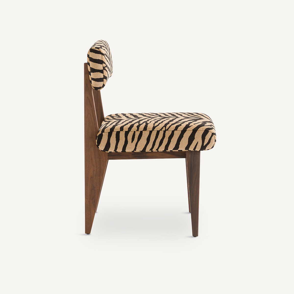 Chaise noyer, tissu jacquard, Izag imprimé animal, AM.PM