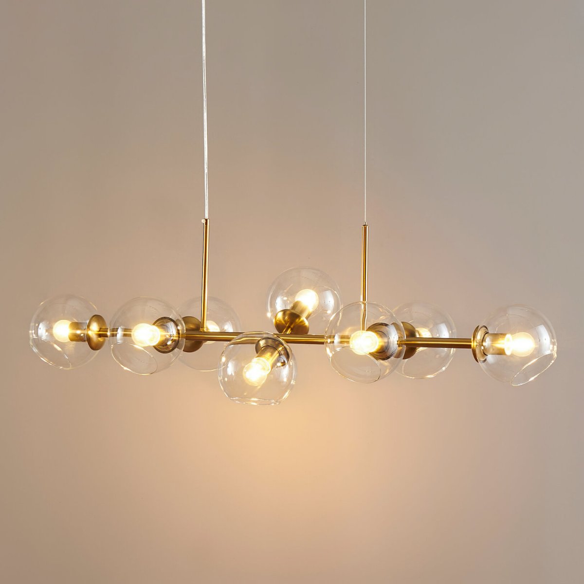 Majestueuse suspension en verre - CARLOTTA doré / laiton, KOSILUM