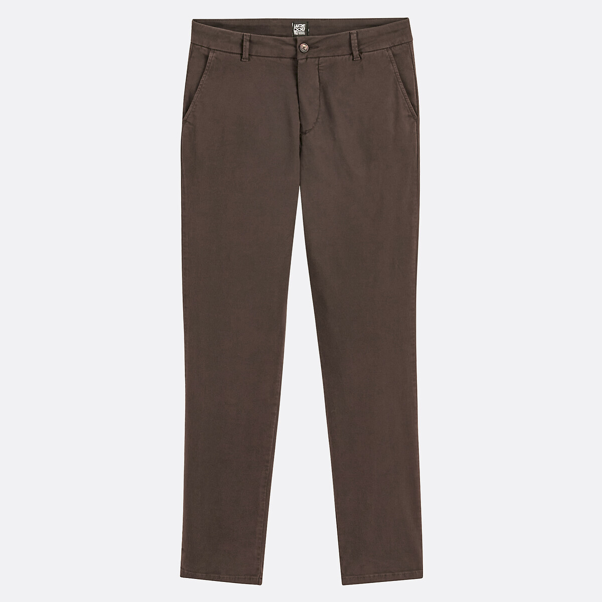 Pantalon chino Regular, signature FRANÇOIS chocolat, LA REDOUTE COLLECTIONS