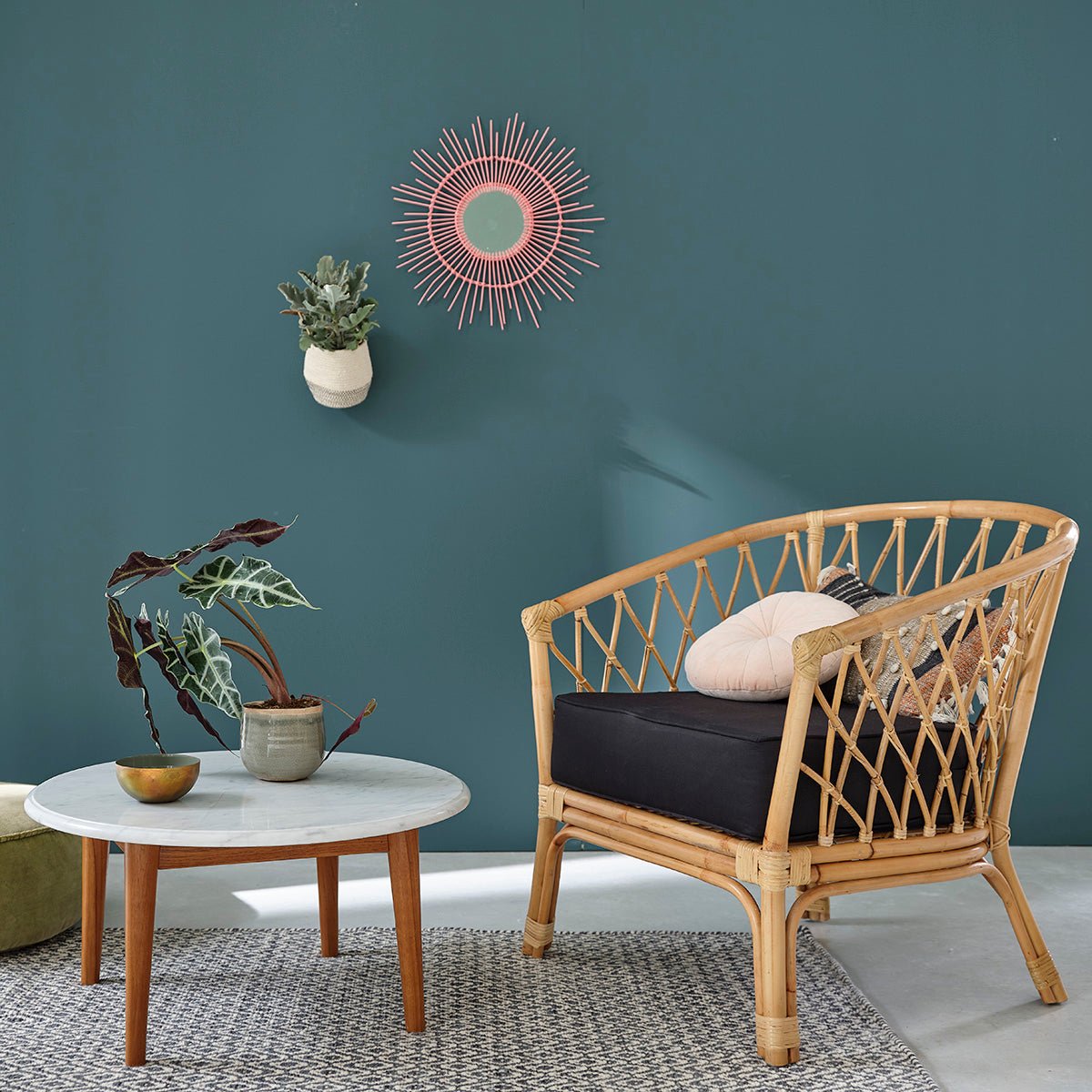 Fauteuil en rotin, coussin inclus  PAOLA naturel, BERAH GETAH