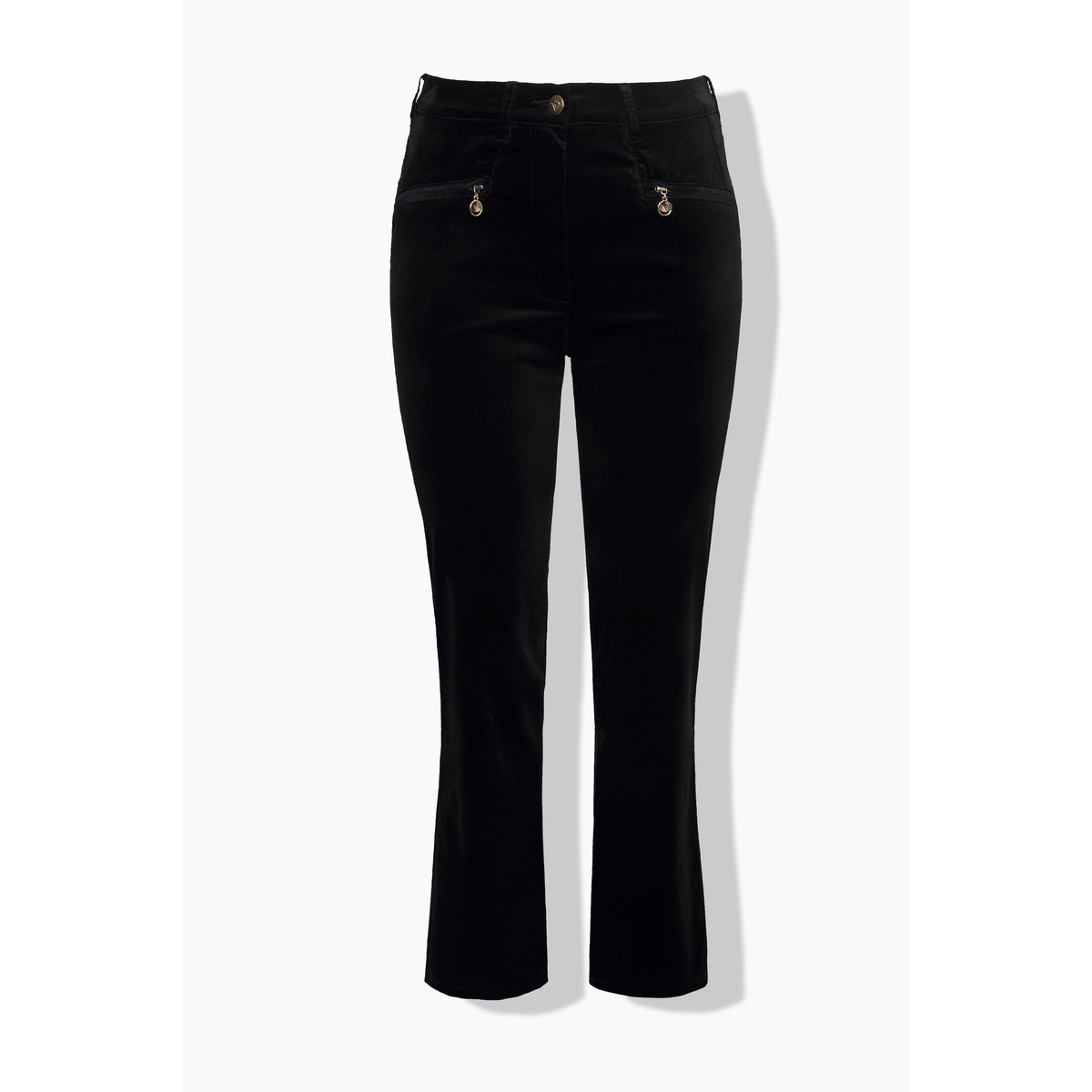 Pantalon en velours Mony, jambe carotte noir, ULLA POPKEN