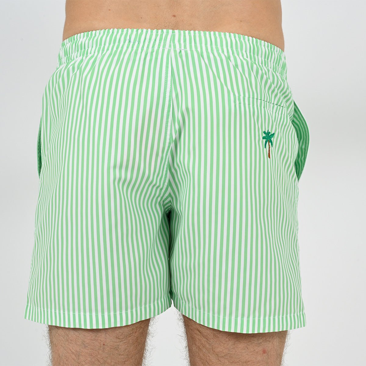 Short de bain L'Exotique rayé vert, VENDREDI