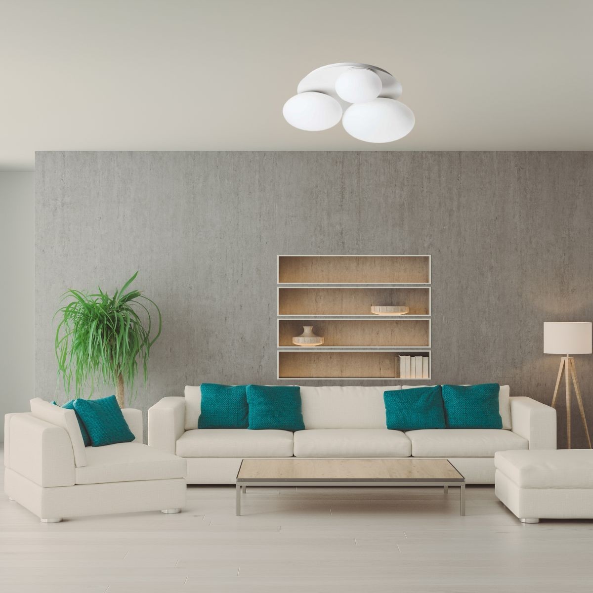 Plafonnier    NINFEA blanc, IDEAL LUX