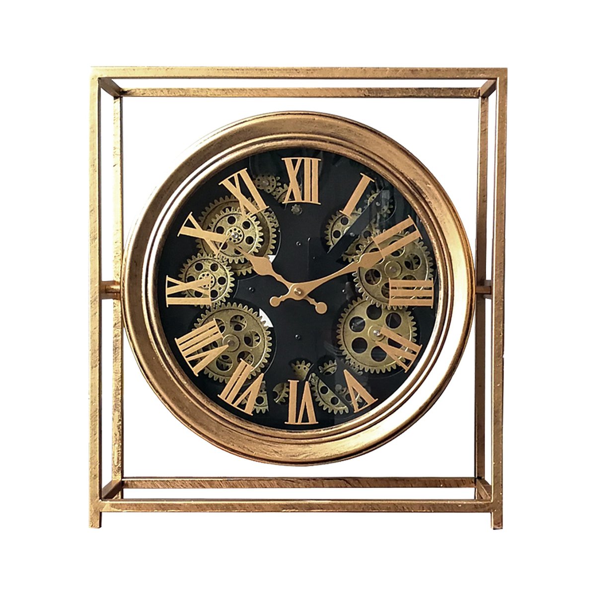 Horloge à mécanisme encadrée métal 38x11x42cm noir, EMDE