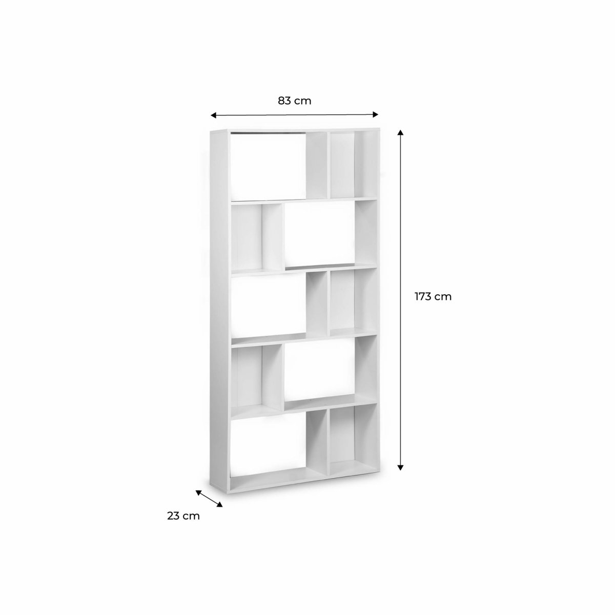 Etagère bibliothèque décor bois 5 étagères 10 compartiments PIETER naturel, SWEEEK