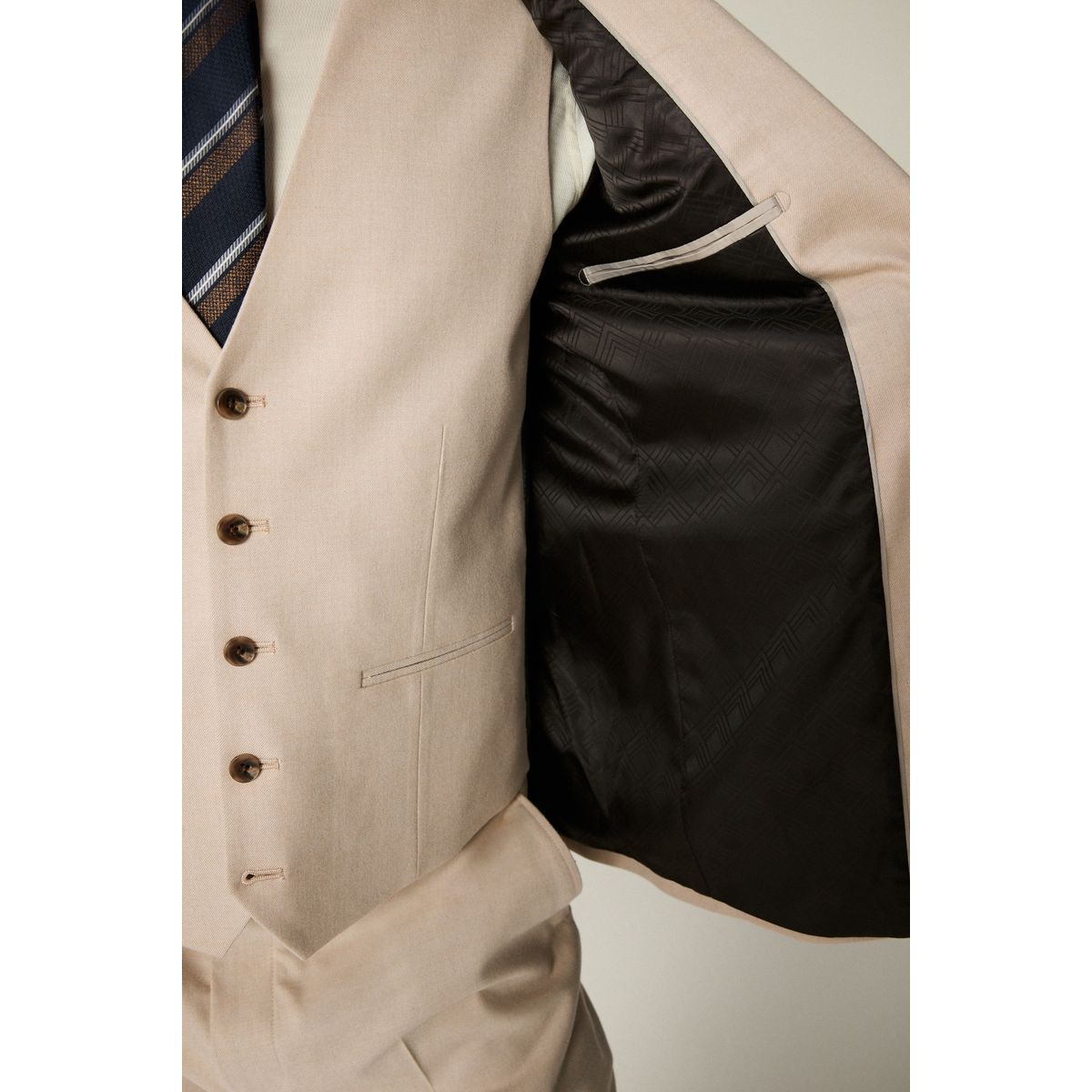 Veste de costume coupe slim en flanelle naturel, NEXT