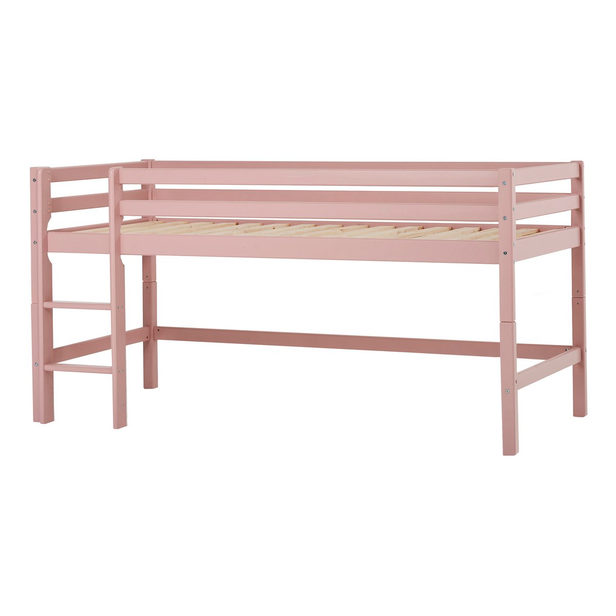 Lit Mi Hauteur pin massif ECO DREAM rose pâle, HOPPEKIDS