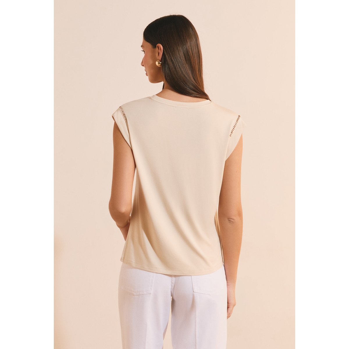 T-shirt sans manches ARNAUD TS beige, ETAM