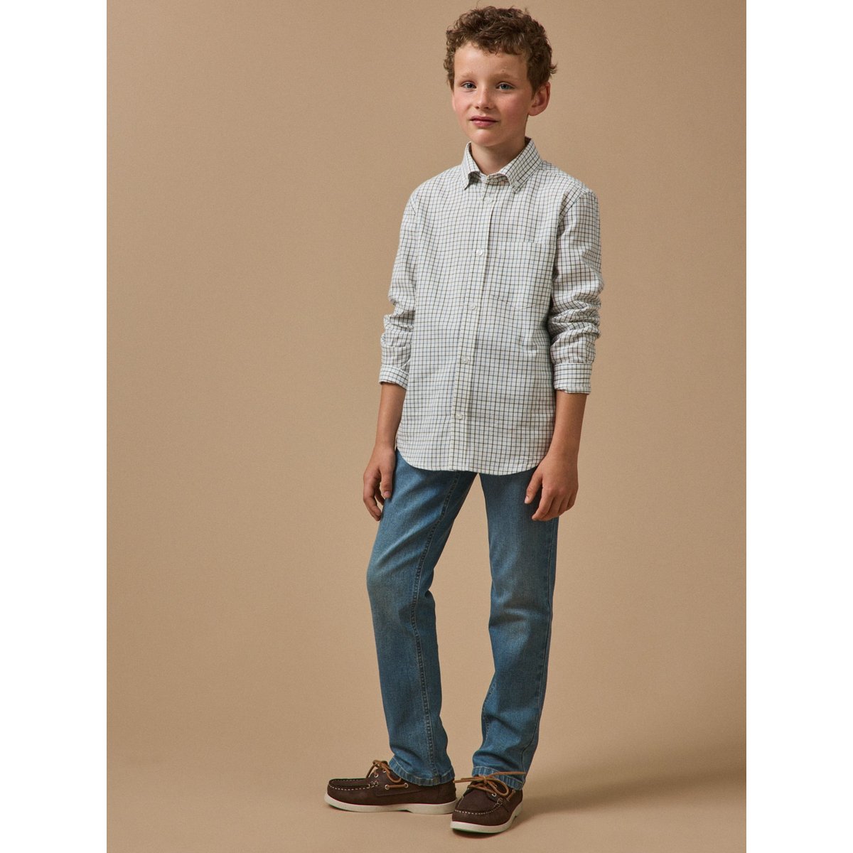 Chemise à carreaux Tattersall carreaux bleu, CYRILLUS