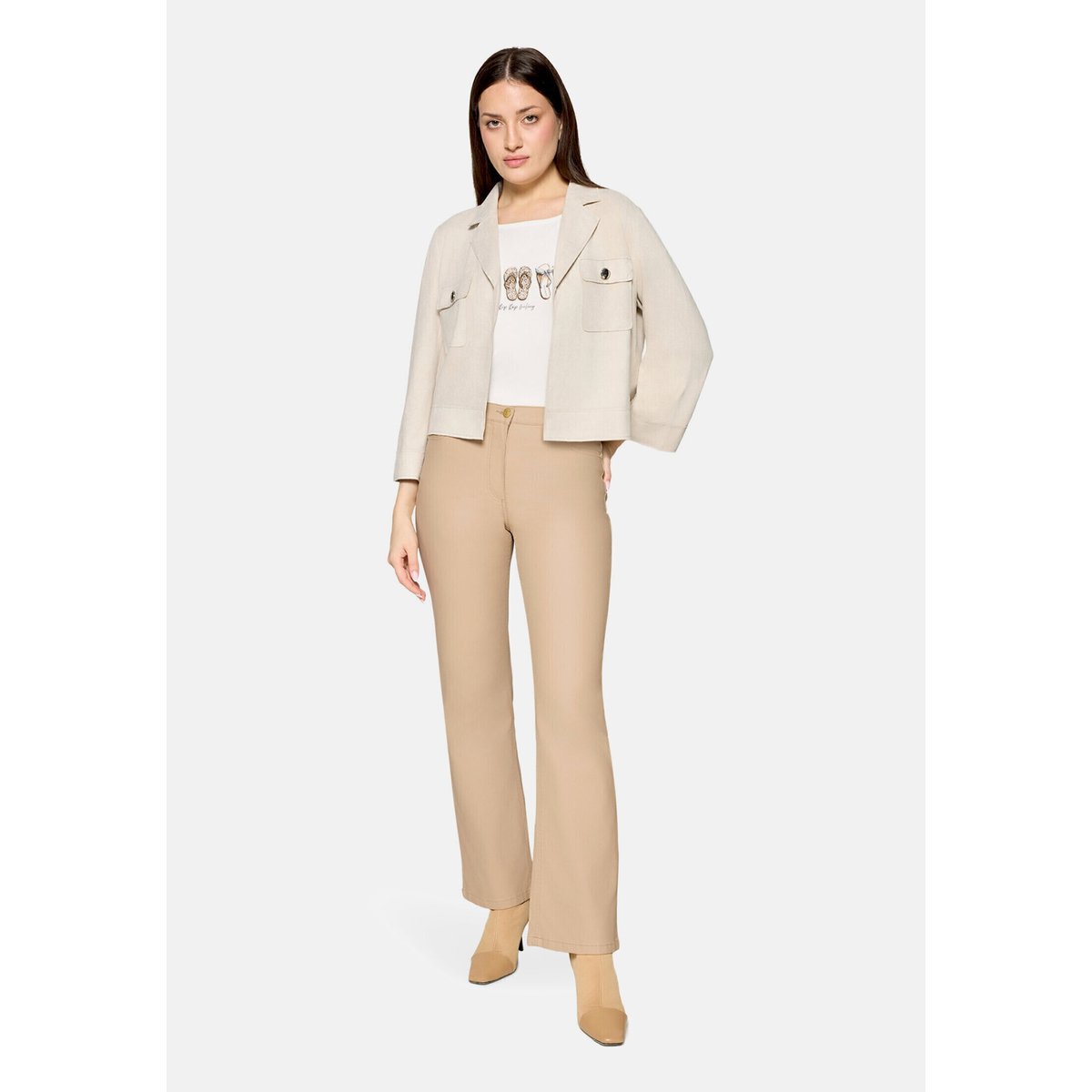 Veste blazer à manches 3/4 silky beige, BETTY BARCLAY
