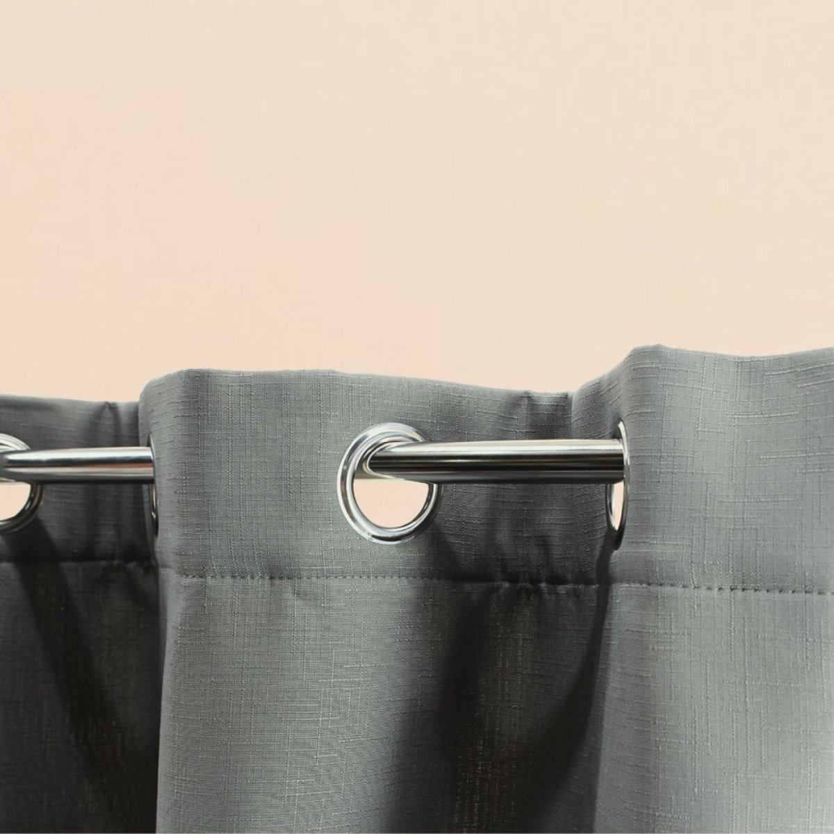 Rideau obscurcissant et thermique effet lin 140x240cm gris, ORNAMI