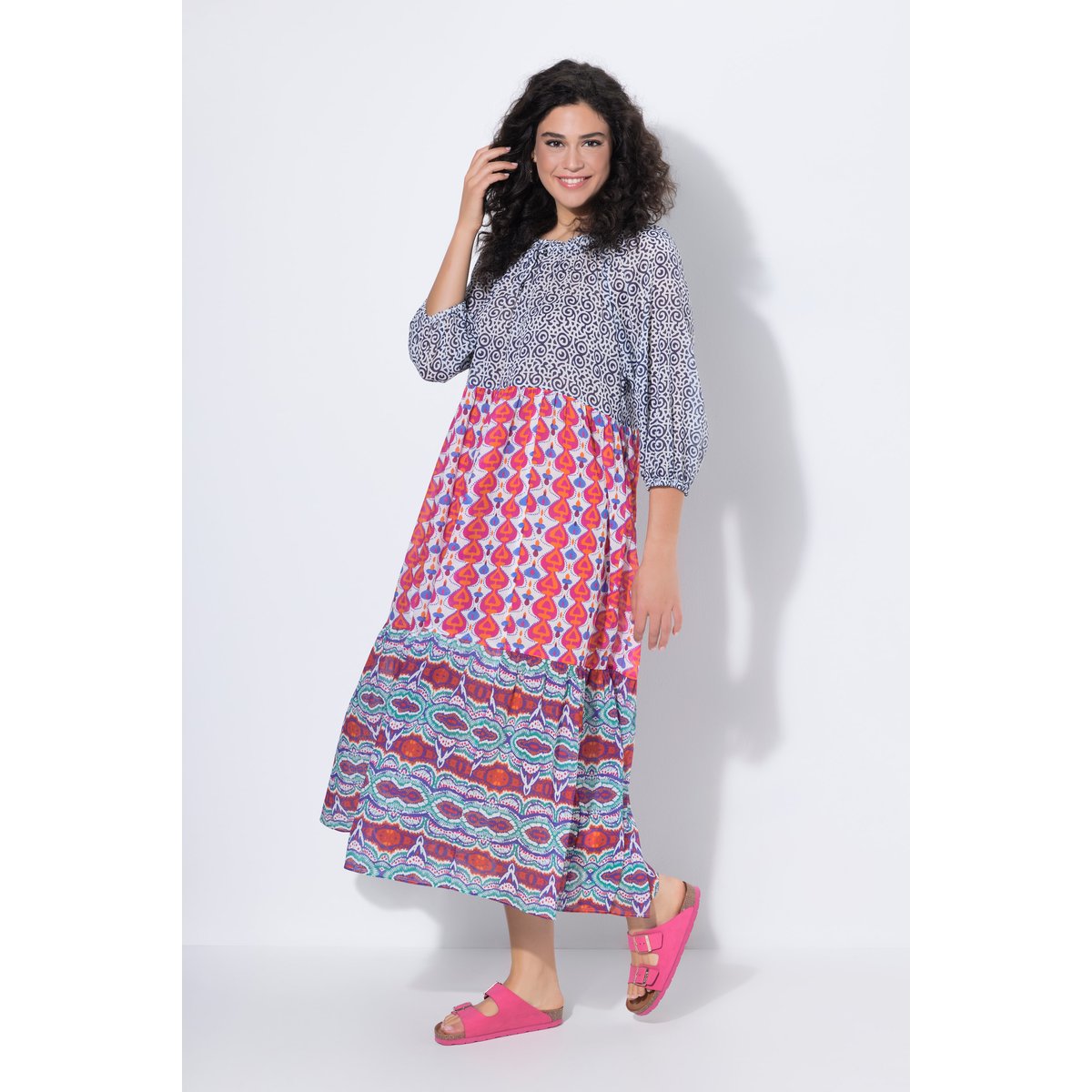Robe maxi esprit bohème aubergine, ULLA POPKEN