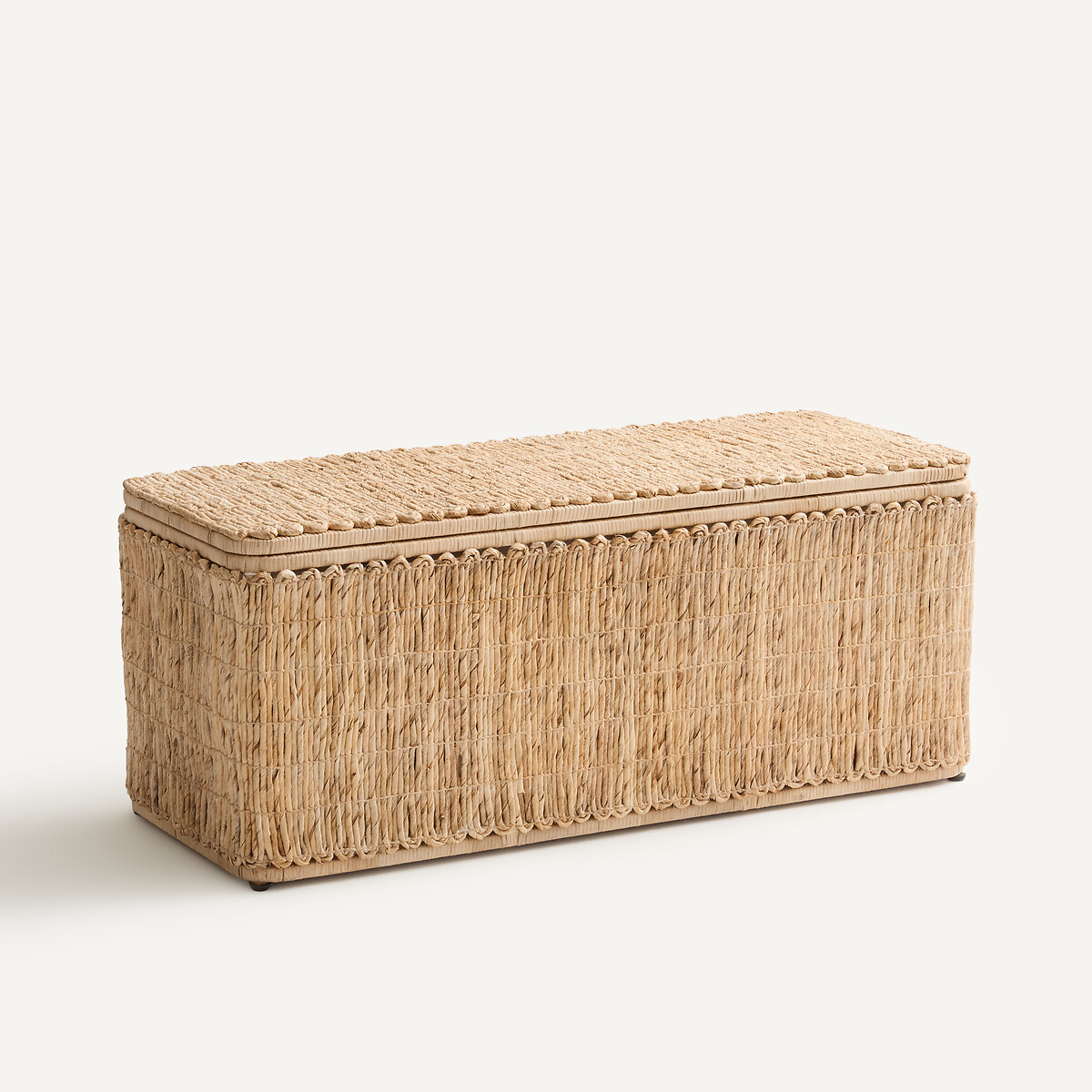 Coffre de rangement, en écorce de bananier tressée, KYMA naturel, AM.PM