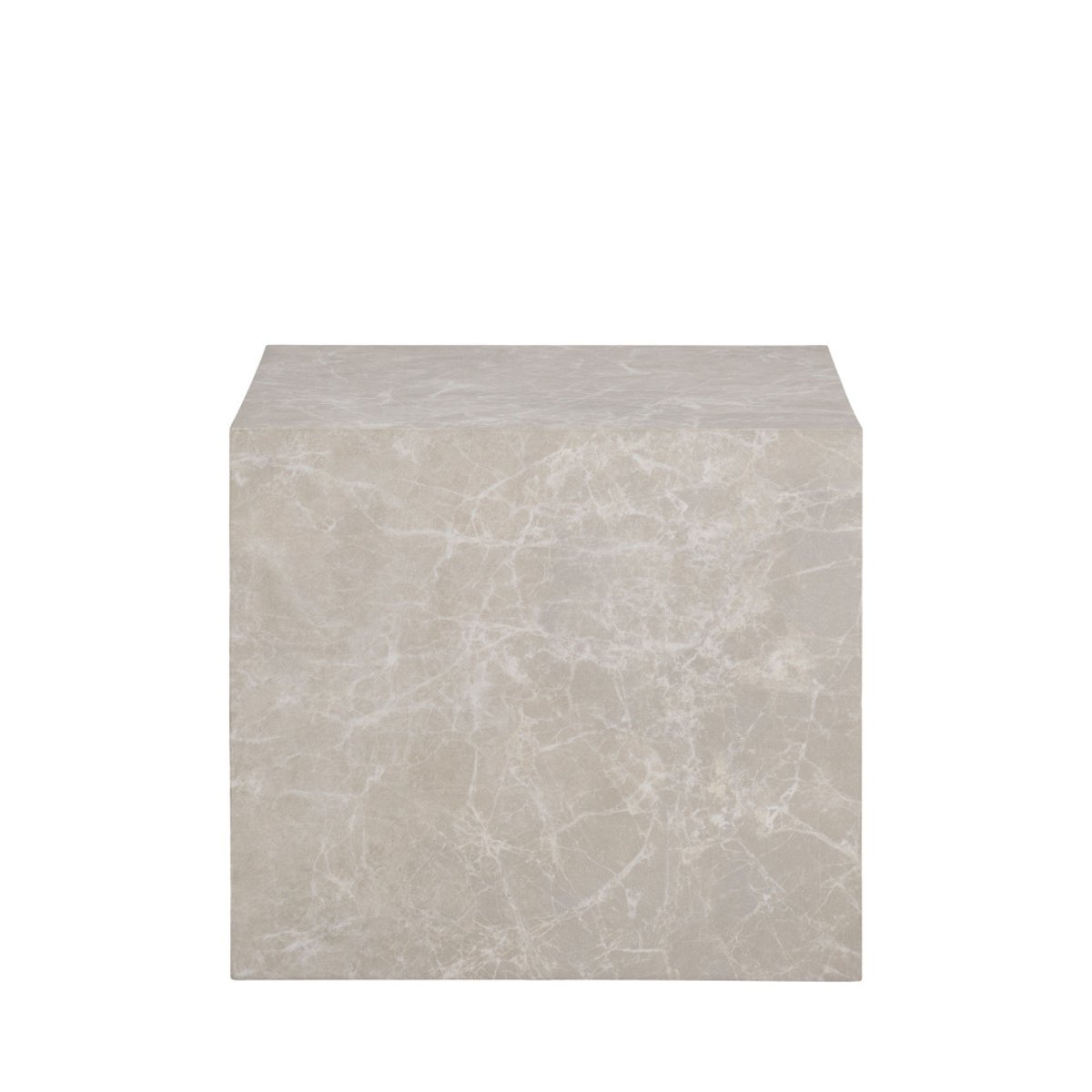 Lot de 2 tables basses carrées effet marbre  - PRAGUE beige, HOUSE NORDIC