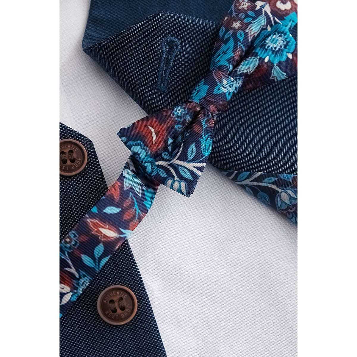 Gilet chemise pantalon nœud papillon ensemble bleu, NEXT