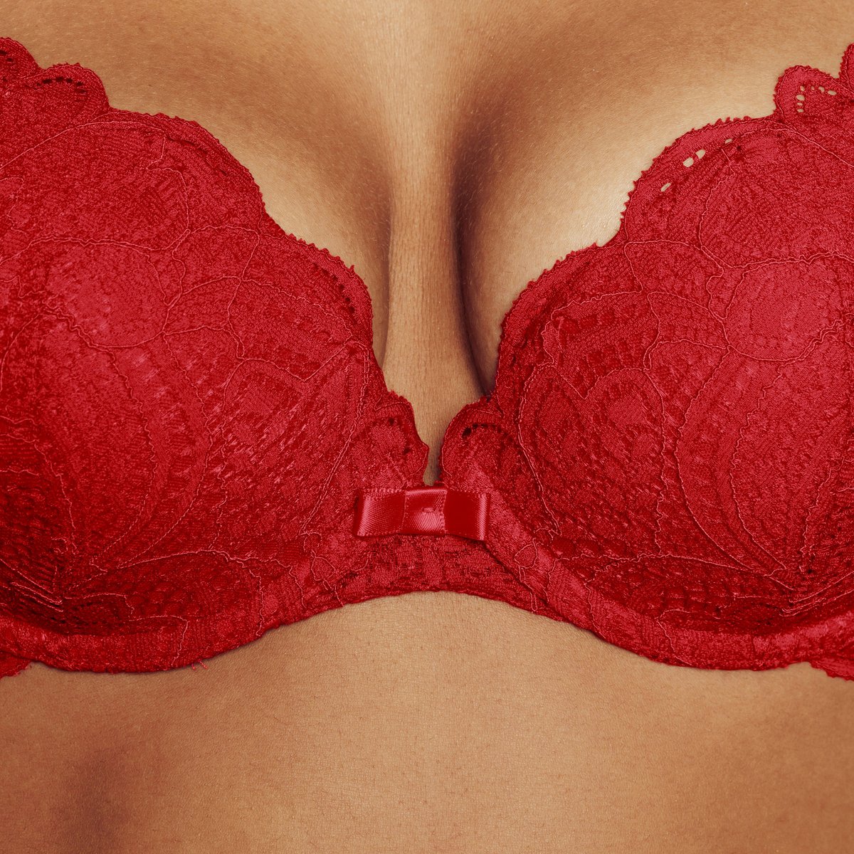 Soutien-gorge push up dentelle DENTELLE rouge, ROUGEGORGE LINGERIE