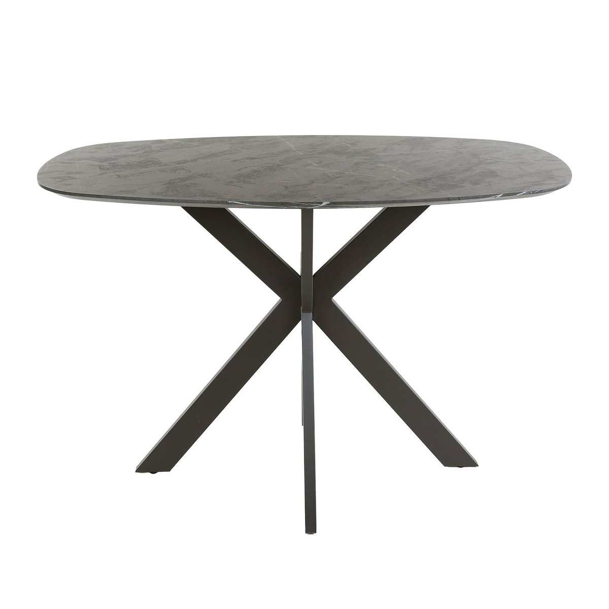 Mange-debout ovale effet onyx 140 cm RALF gris, PIER IMPORT