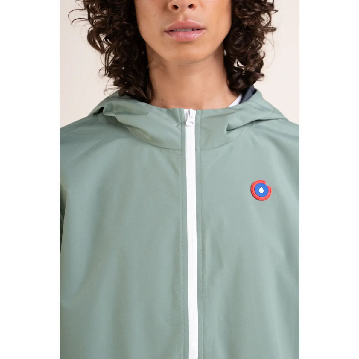 Halblange Regenjacke Amelot, Reissverschluss hellgrün, FLOTTE