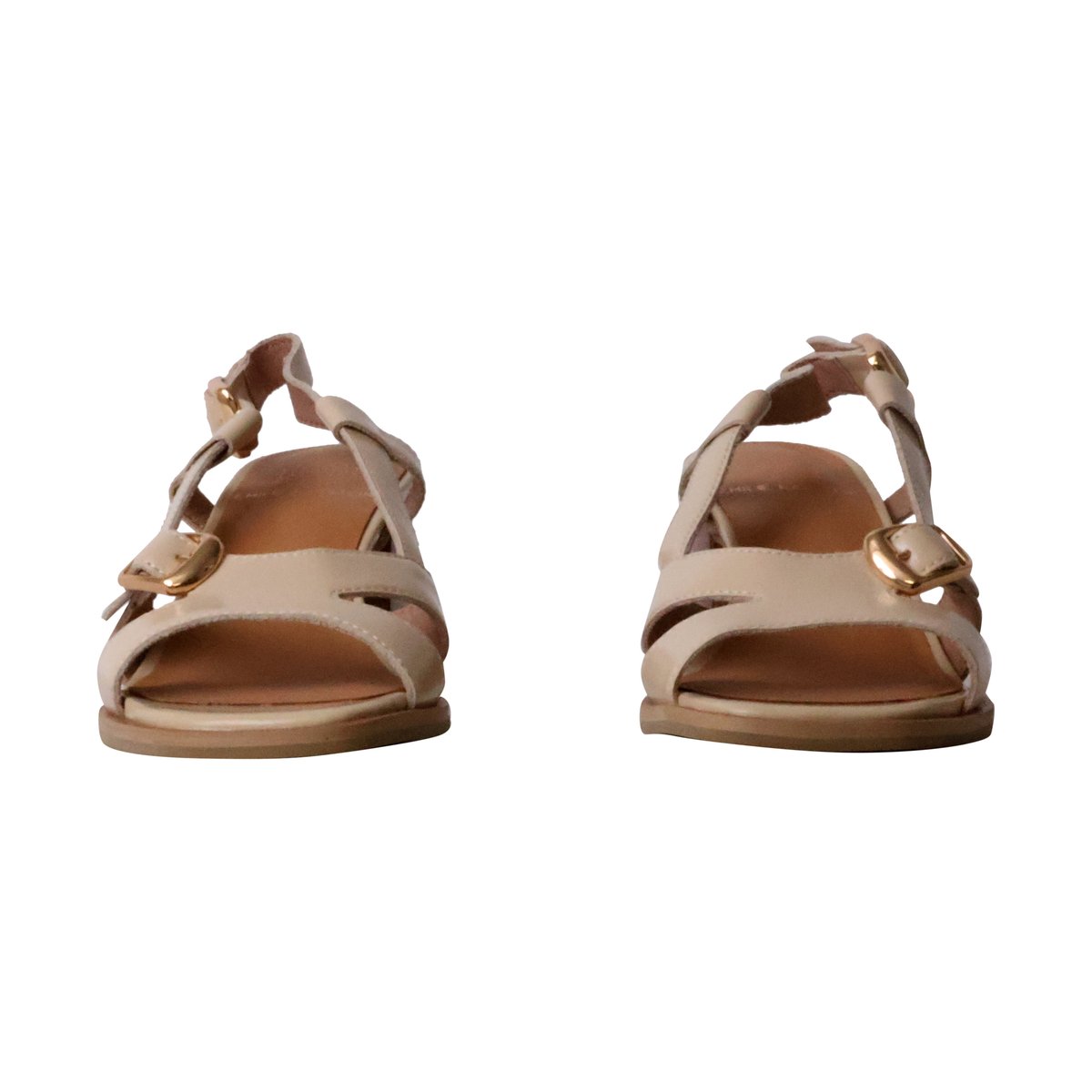 Sandales à Talon Cuir Hawa crème, EMILIE KARSTON
