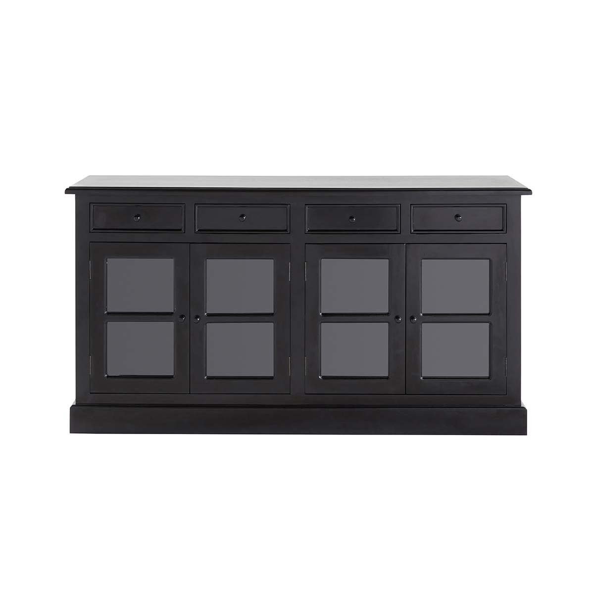 Buffet en bois d'acajou 4 portes 4 tiroirs BASTIDE noir, BERAH GETAH