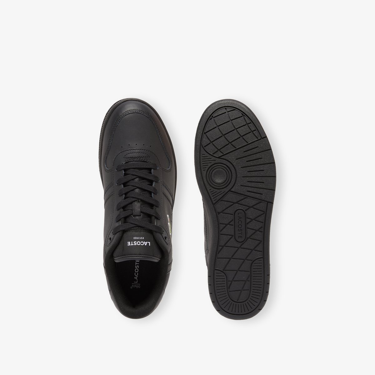 Sneakers T-Clip Set homme en cuir noir-02h, LACOSTE