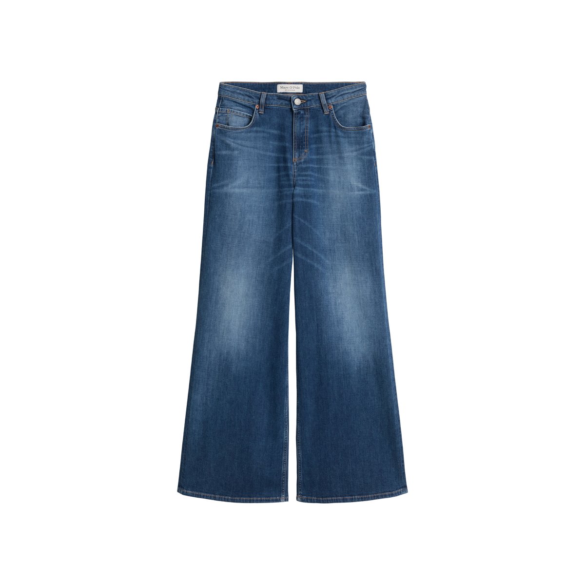 Jeans modèle Lania large en denim Cashmere Touch bleu foncé, MARC O'POLO
