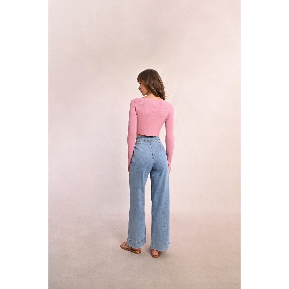 Wide Leg Jeans light blue denim, MOLLY BRACKEN