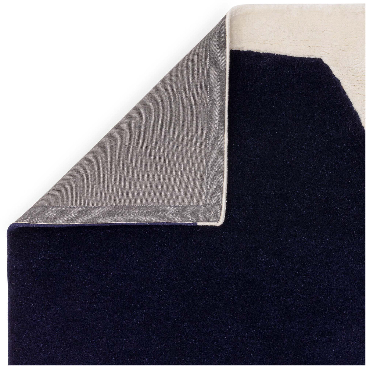 Abstract Irregular Carved Shape Rug in 100% Wool indigo, ÉDITÉ