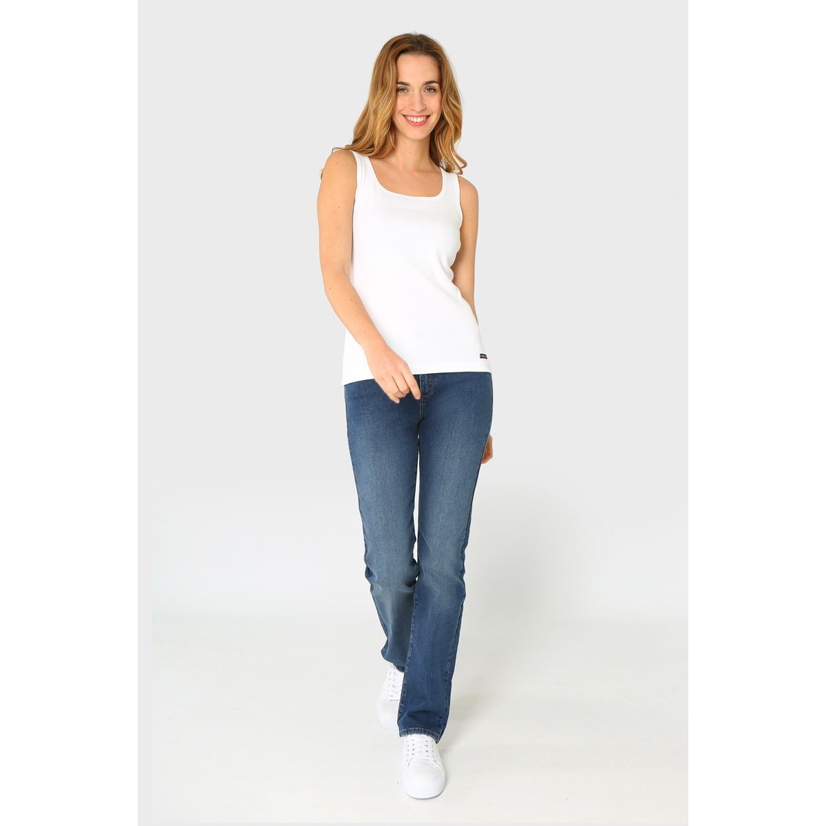 Débardeur en coton MOUSTERLIN blanc, ARMOR-LUX
