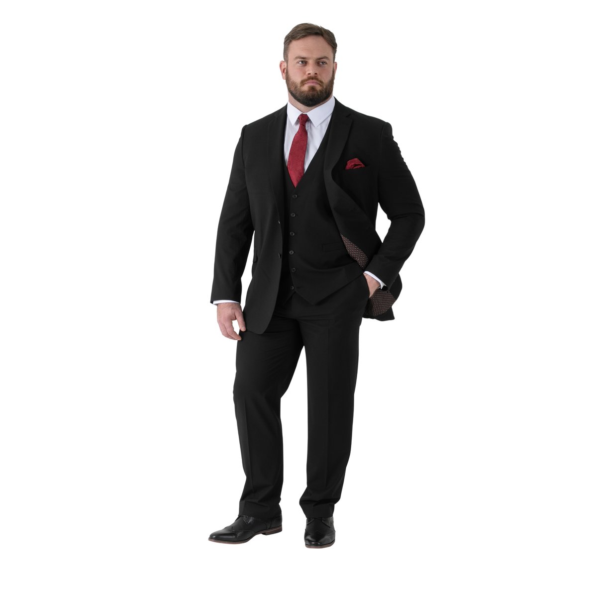 Veste de costume cintrée et extensible TED noir, DUKE