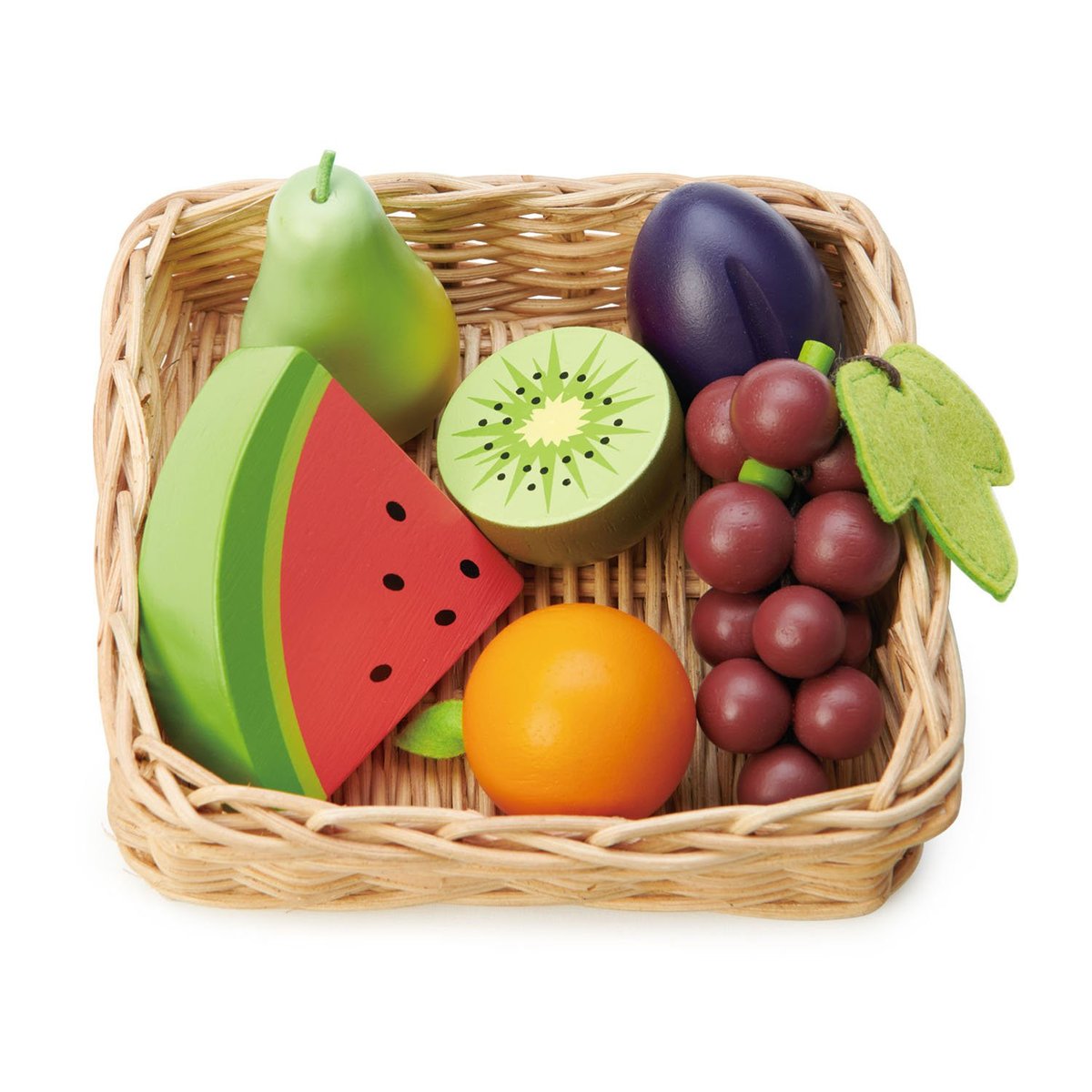 Panier du marché Fruits beige, rouge, vert, TENDER LEAF TOYS
