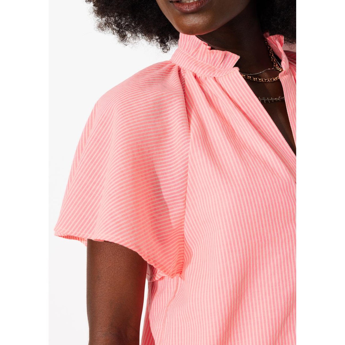 Robe courte rayée rayé rose, PROMOD