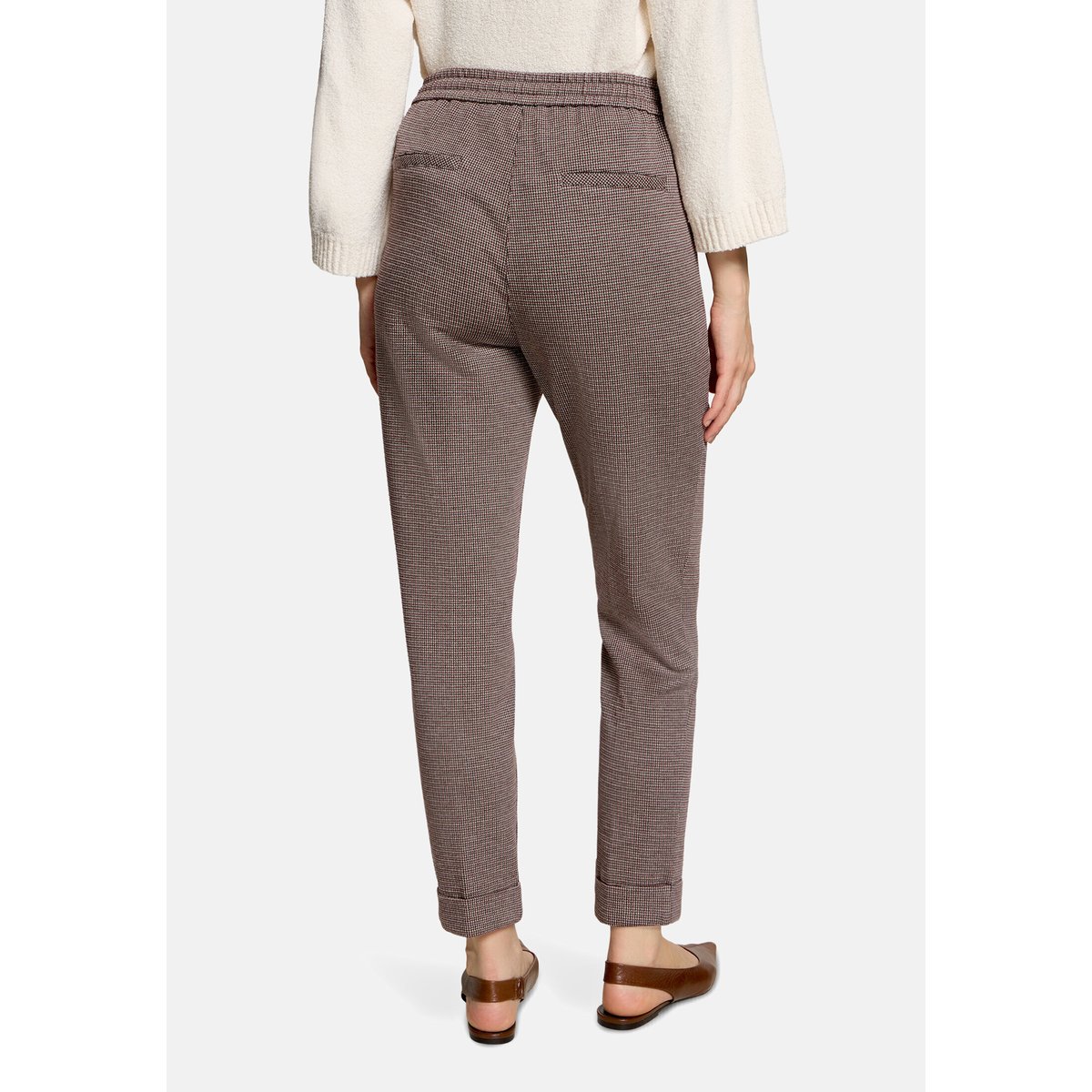 Pantalon à carreaux à plis repassés grey/dark red, BETTY & CO