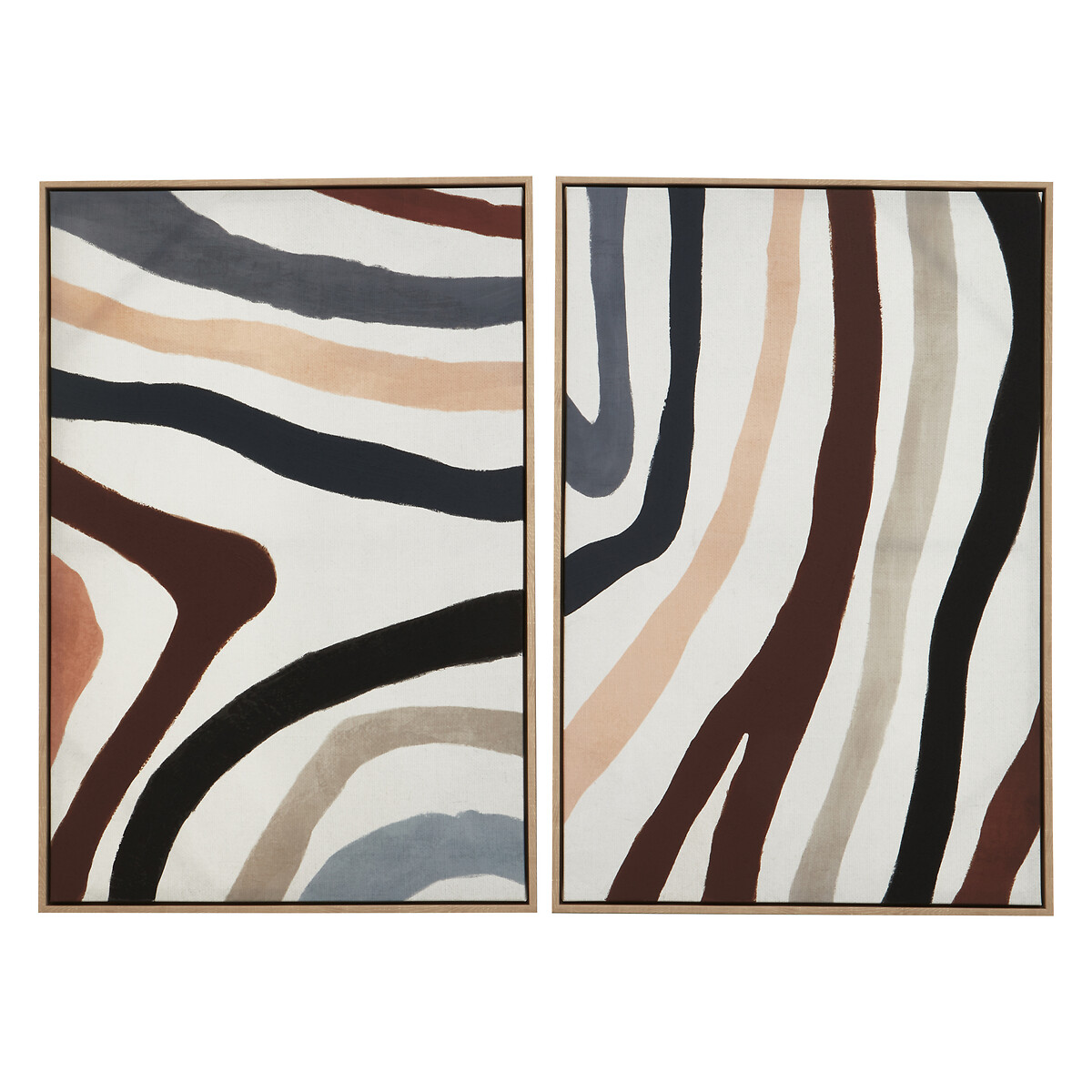 63x93cm Set of 2 Abstract Stripe Canvas multi-coloured, ÉDITÉ