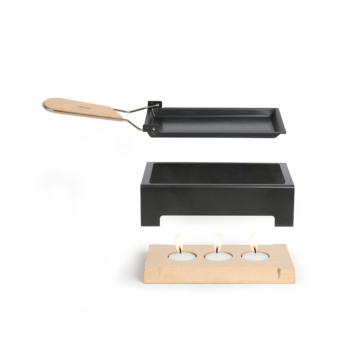 Raclette à la bougie noir, LIVOO